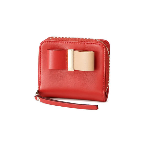 2017新作 CHLOE クロエスーパーコピー 二つ折り財布 PAPRIKA RED レッド LEATHER BOW 3P0292 889 BCZ